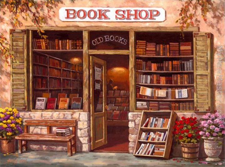 Sung Kim Book Shop Painting